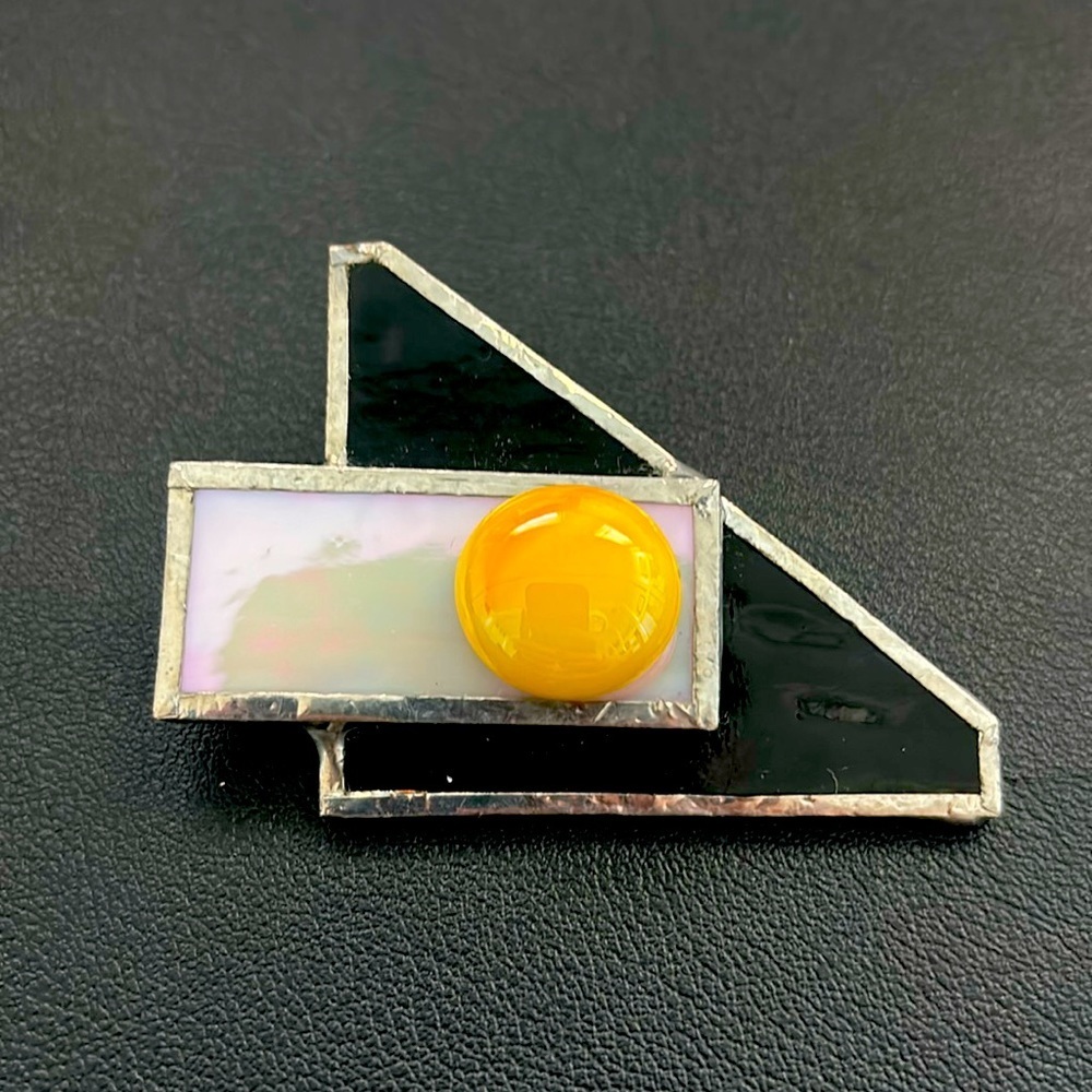 Vintage glass brooch